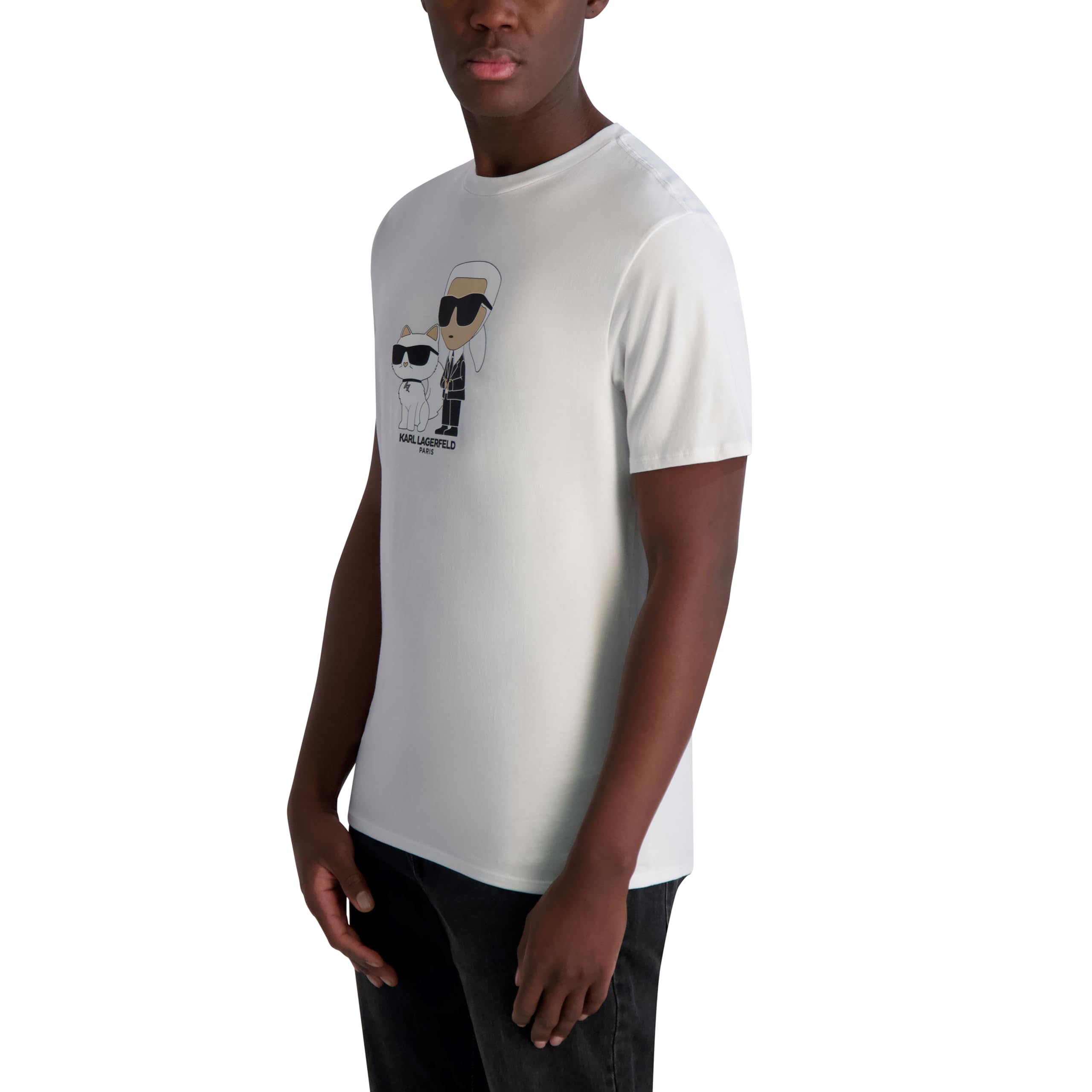 Karl Lagerfeld Camiseta de Manga Corta con Cuello Redondo para Hombre con diseño gráfico
