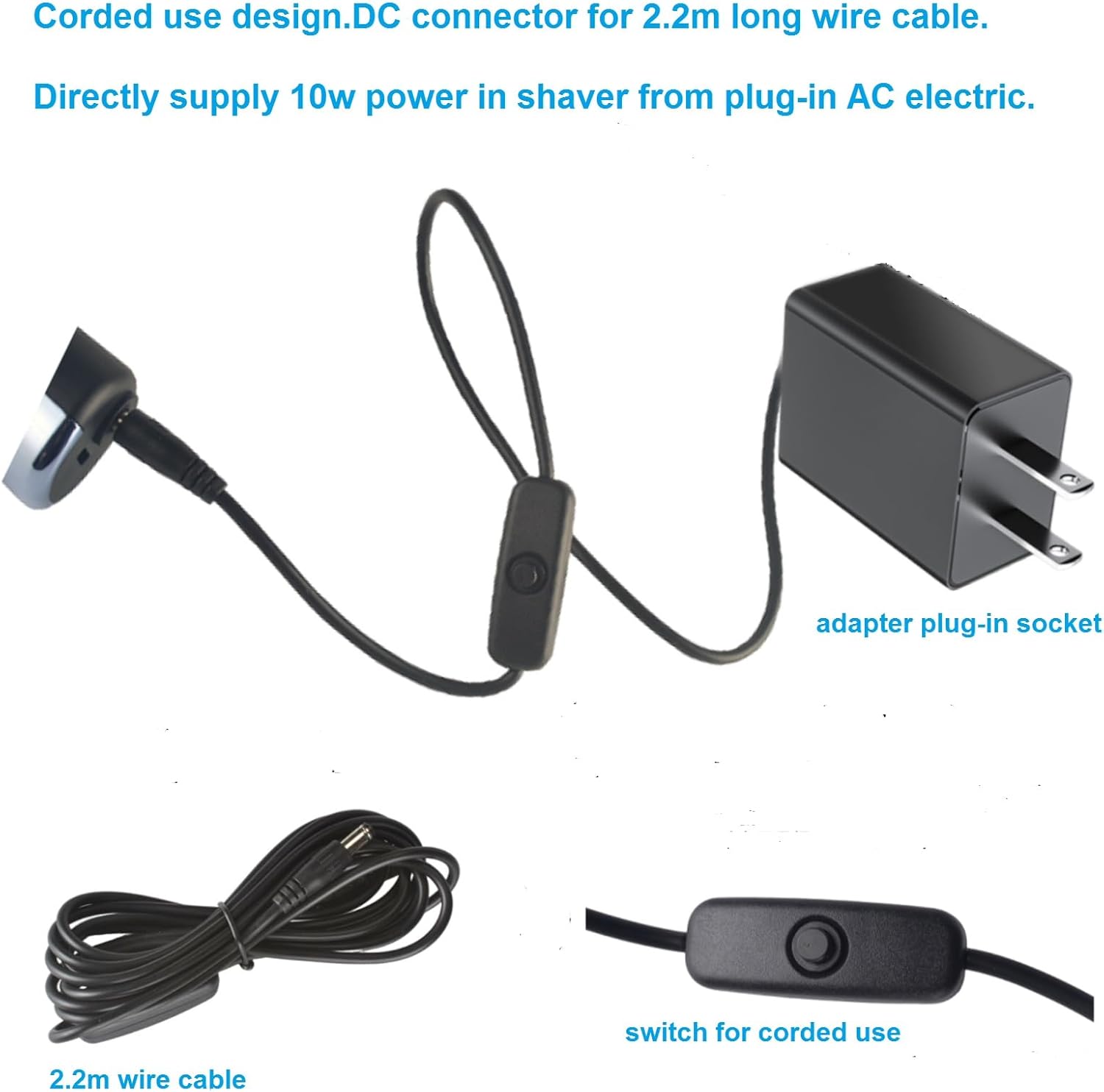 Corded Electric Razor for Men,Face and Bald Head Close Shave,3 Head Rotary Shaver,Self Baldhead Trimmer for Mens,Bold Hair Stubble Beard Clipper,10W Power,Cord or Cordless Use