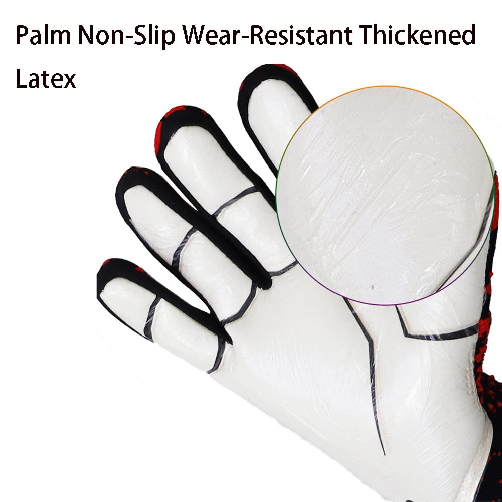 Guanti da calcio per bambini, presa forte in lattice da uomo professionale per guanti da portiere da portiere da calcio, guanti da allenamento con doppia protezione per il polso