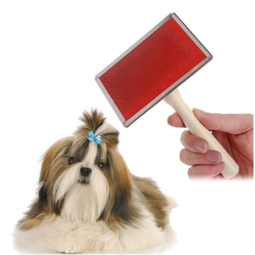 Woofy Pet Comb,Pet Grooming Slicker Brush Shedding Hair Remove Brush Wood Handle Dog Cat Cleaning Supply Shot Hair/Long Hair (Small) (B09G6V5CRD) Amazon Price History, Amazon Price Tracker
