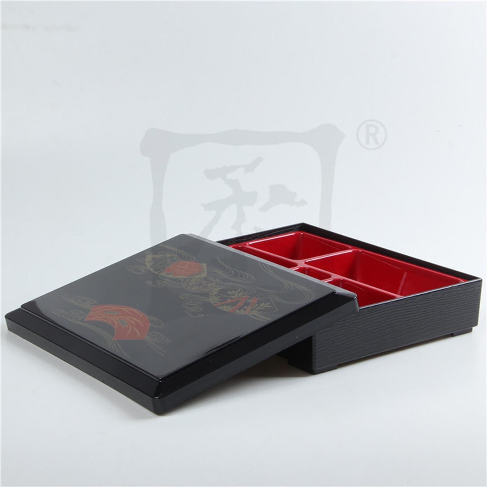 Bento Japonais Plateau Repas Boîte Compartiments Couvercle Fermeture Sécurisée Matériau Solide Adapté pour Dîner Maison Bureau Restaurant, Style b