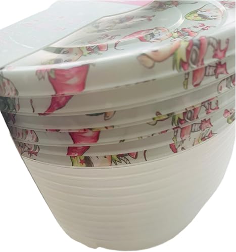 Miniatura 9 de COOK WITH COLOR Recipiente de almacenamiento de alimentos, 10 tapas y 10 contenedores, 33.8 onzas  1 l, edición redondafestiva (HLFS17)