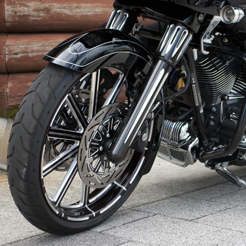 Gloss Black Fork Slider Covers For Harley Touring & Tri Glide (2014-Up) - CNC Aluminum