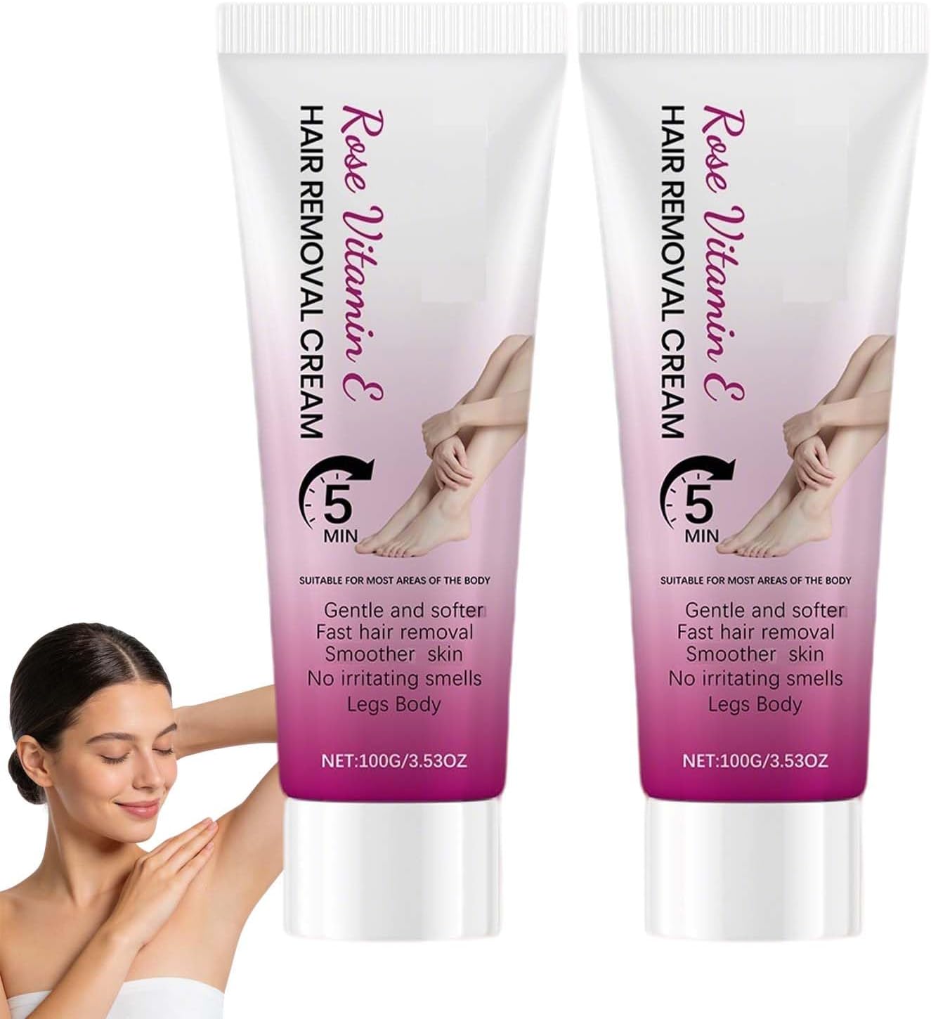 Aloe Vera Gentle Hair Removal Cream for Full Body, Intimate Hair Removal Cream for Private & Bikini Area, Hairs Removals Creams for Body, 5 Minute Fast Hairs Removals Creams for Sensitive Skin. (2PCS)
