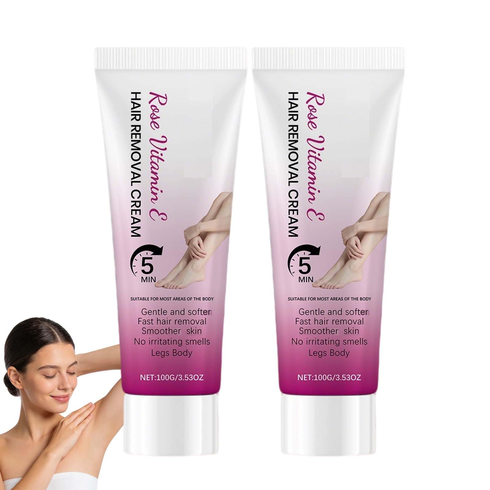 Aloe Vera Gentle Hair Removal Cream for Full Body, Intimate Hair Removal Cream for Private & Bikini Area, Hairs Removals Creams for Body, 5 Minute Fast Hairs Removals Creams for Sensitive Skin. (2PCS)