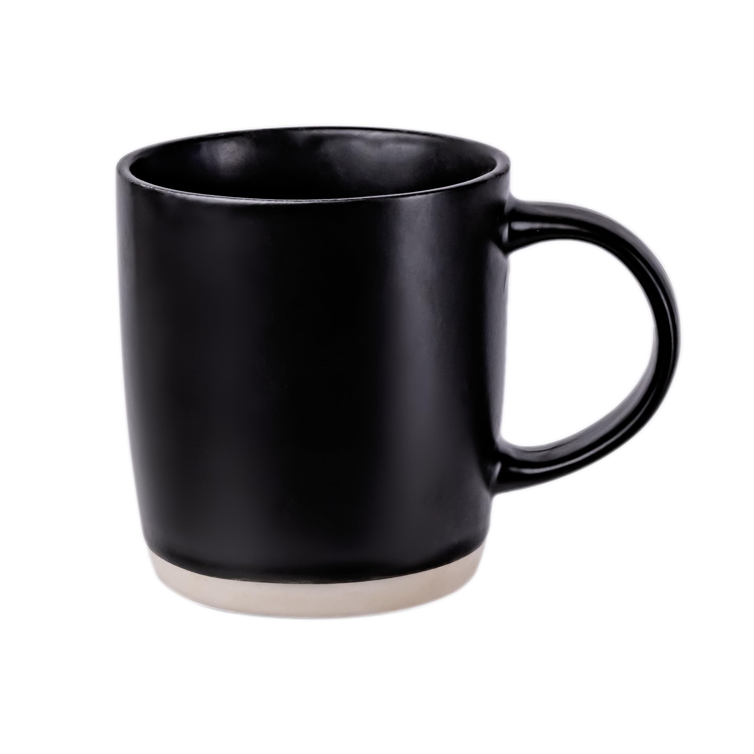 Cuisine Art Contra 350ml Stoneware Coffee Tea Mug, Woodsmoke Black 8.5x9.3cm - Stylish and Durable Large Mug for Hot Beverages - Ideal for Home, Office, and Gifting