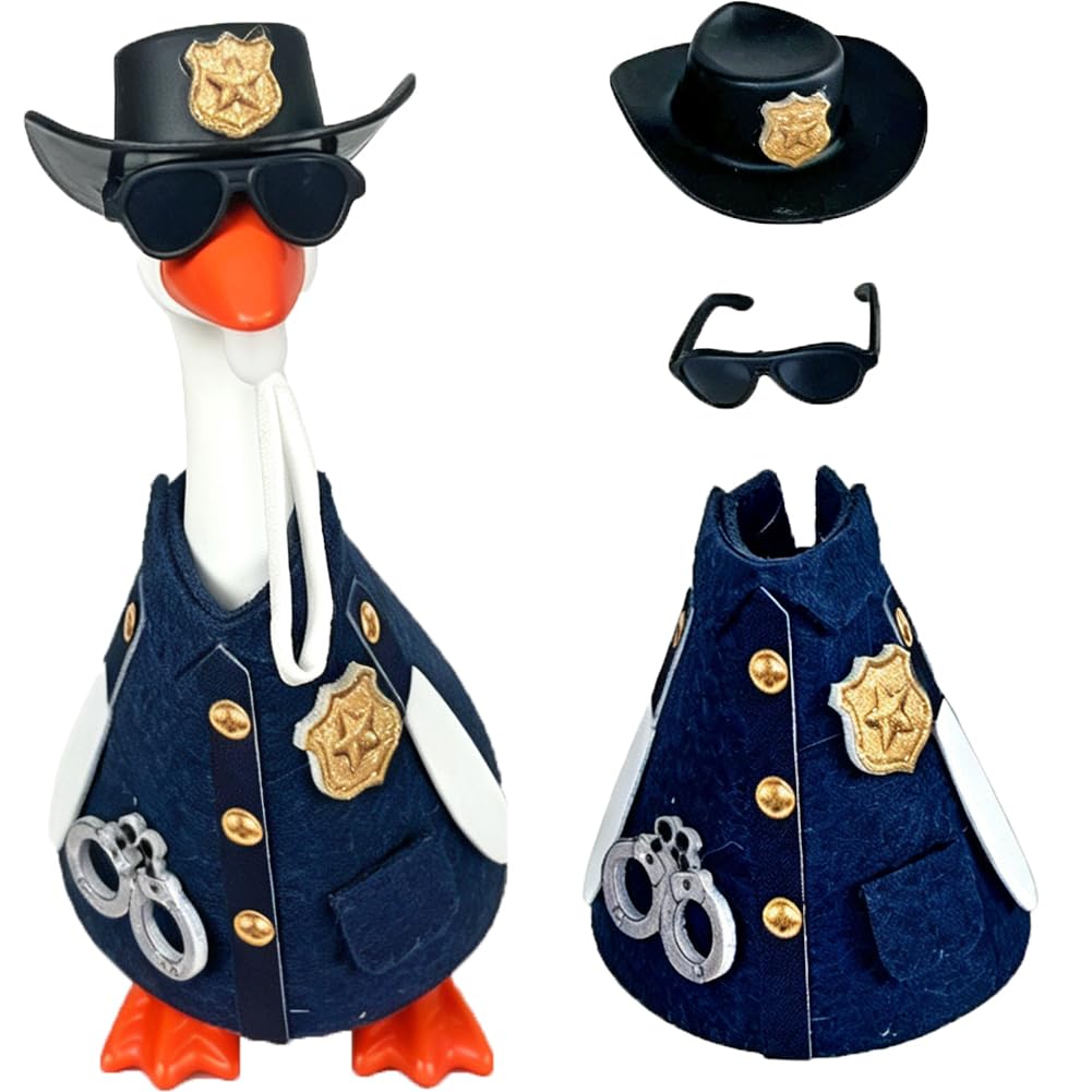 KZHAREEN Desk Goose Outfits 7 Inch Desktop Geese Statue Clothes Table Decor