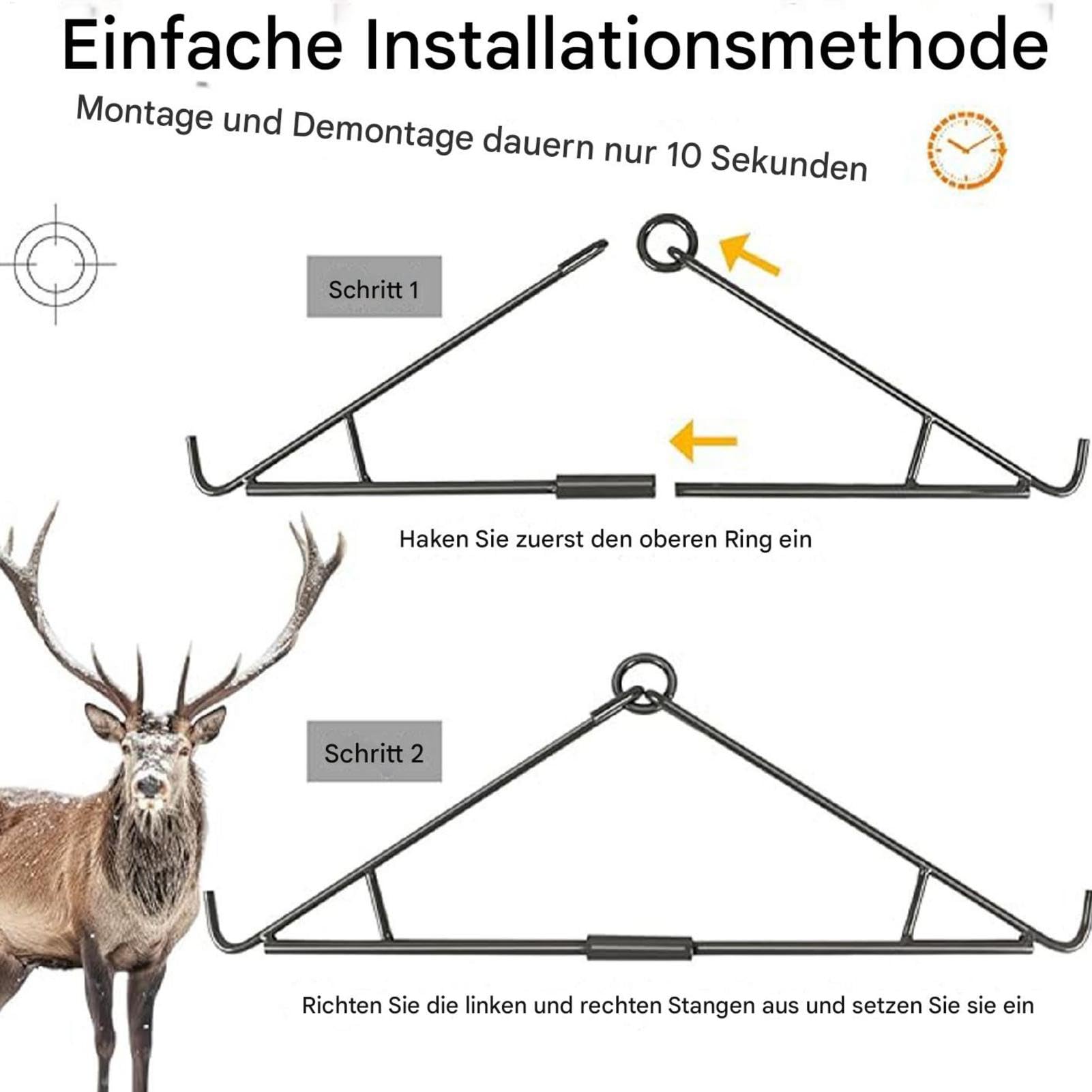 Deer Hoist - Gancio per selvaggina da battaglia | Deer Hoist Deer Hoist Puleggia di sollevamento con paranco da uomo, da caccia ai cervi per bocca