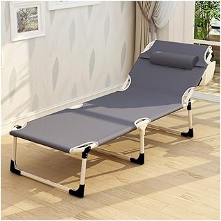 YVX Tumbona de Metal, Tumbona Plegable, Silla de jardín, Resistente a la oxidación, con Tejido sintético Transpirable, Respaldo Ajustable en 4 Posiciones 1936731cm, 150 Kg MAX c2014 (Color: Gris