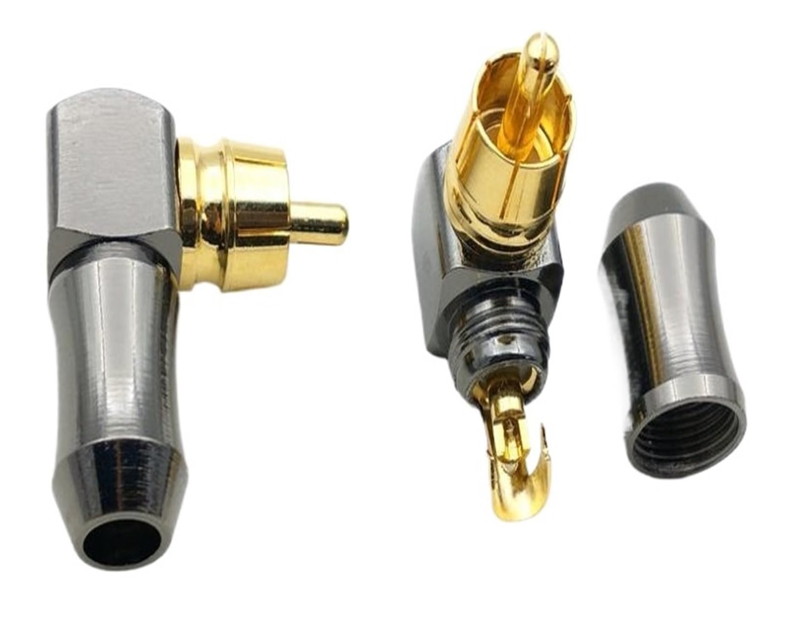 Connecteurs RCA mâle type L, connecteur adaptateur coudé à Angle droit de 90 degrés, 50 pièces