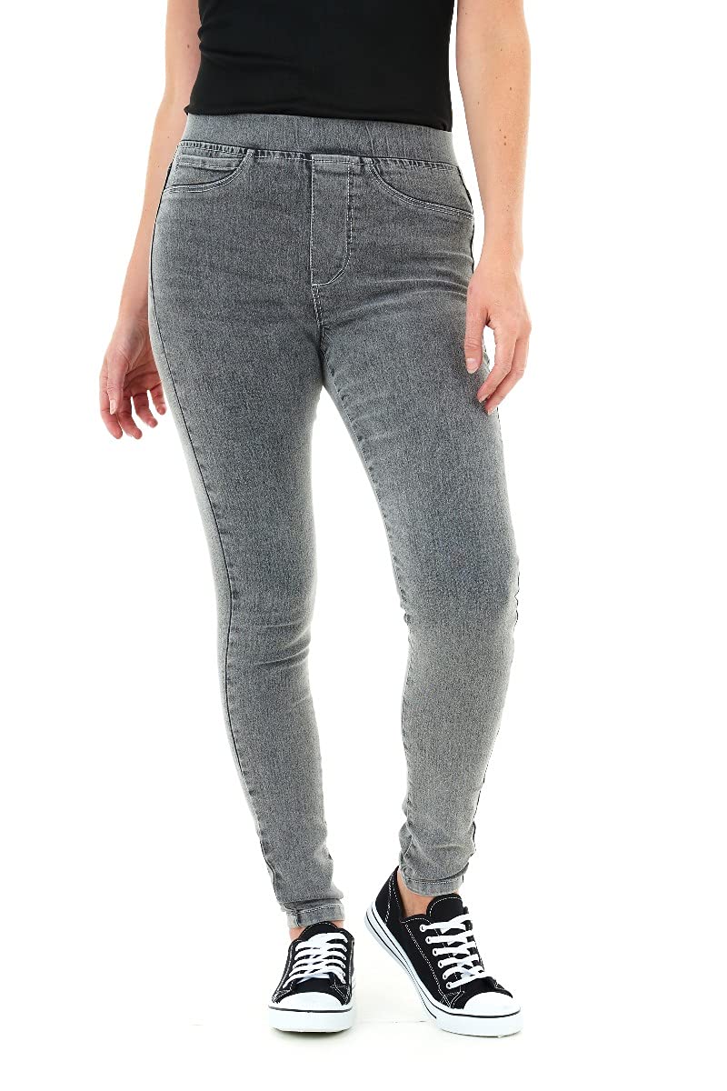 M17 Women Ladies Denim Jeans Jeggings Skinny Fit Classic Casual Trousers Pants with Pockets (26, Acid Black), 5056242855224