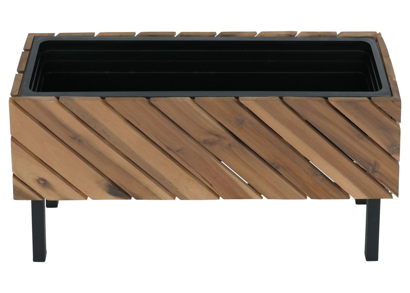 Mendler Pflanzkasten HWC-P87 36x62x22cm Akazie - Hellbraun | Blumen-/Pflanzkübel, Blumenkasten, In-/Outdoor, Holz, FSC®-Zertifiziert