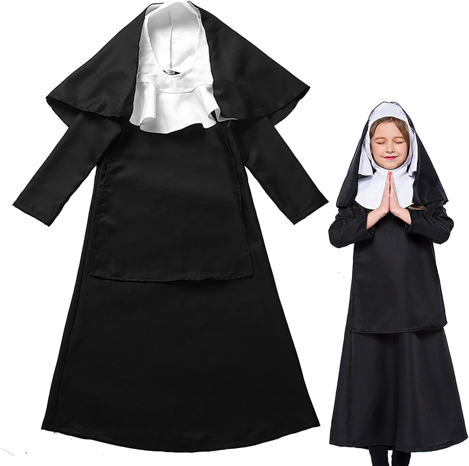Nun Costume Kids, Superior Catholic Sister Priest Mary Nun Costumes