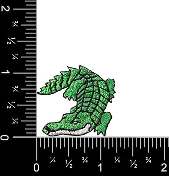 Green Alligator Embroidered Iron on Patch