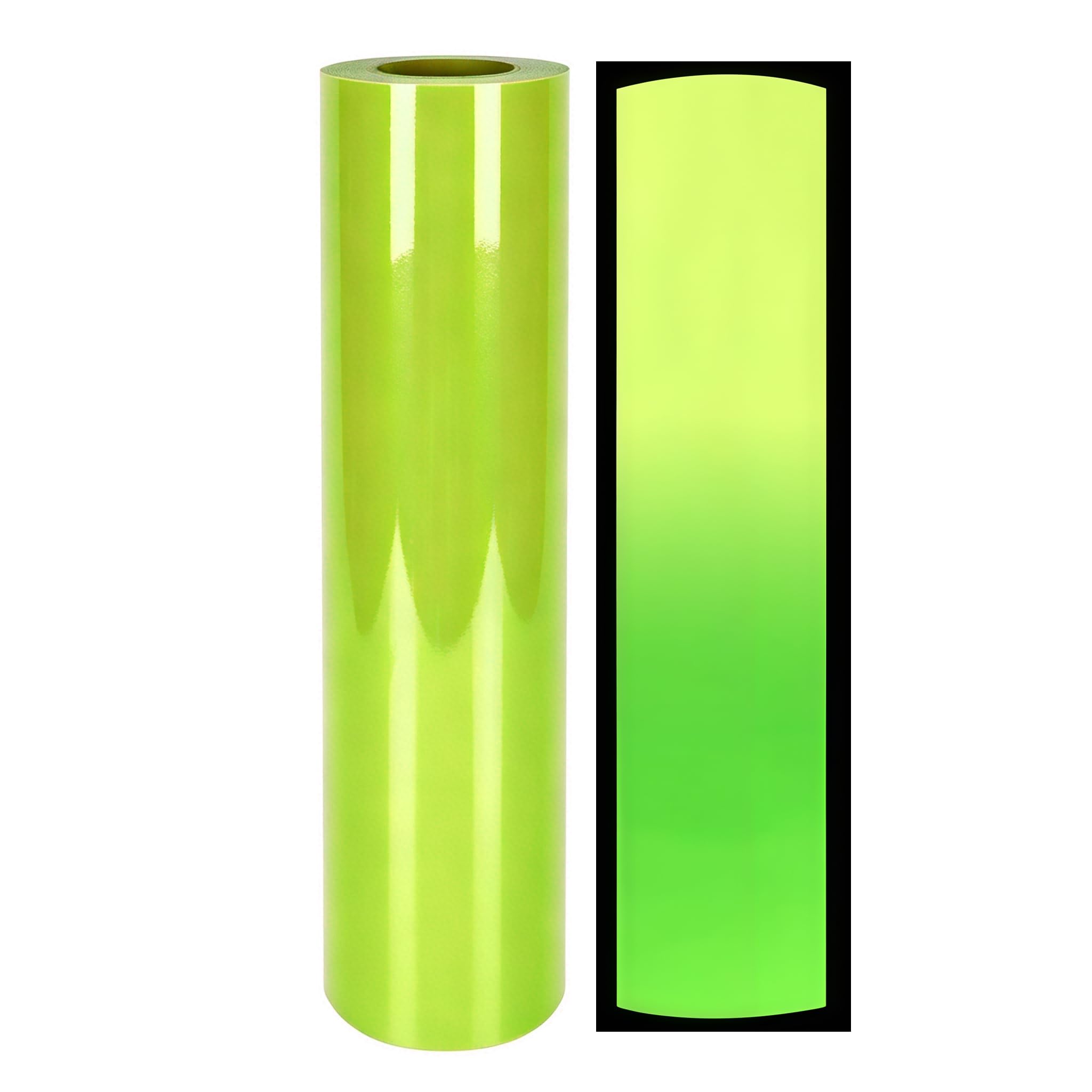 NewL 2 Sheets Glow in the Dark Heat Transfer Vinyl HTV T-Shirt 30cm x 20cm Iron Heat Press (Fluorescent Yellow)