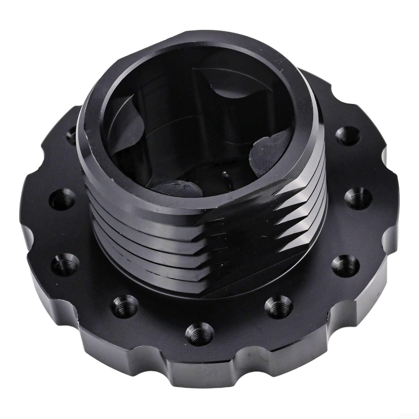 Adaptador de volante de aluminio para ruedas de carreras Thrustmaster T300 y T500 - Kit de montaje de buje PCD de 73 mm con pernos y llave, negro/rojo (negro)
