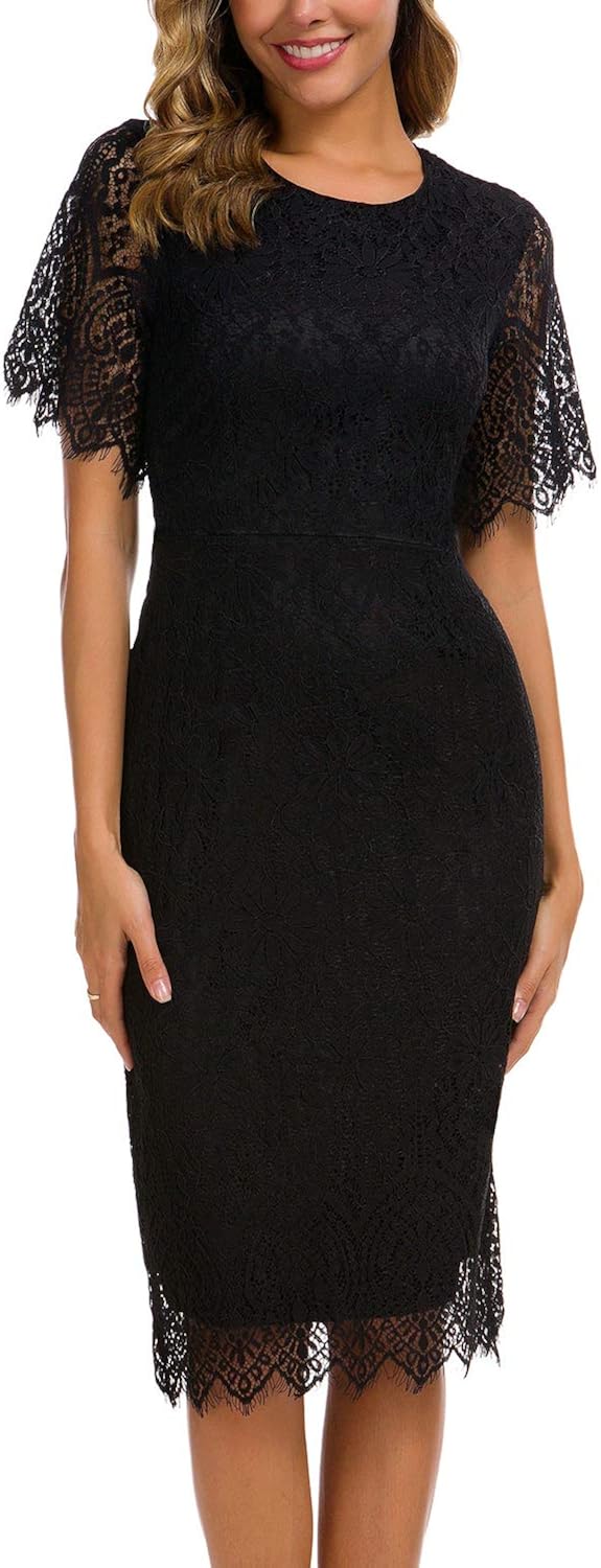 Short sleeve lace dress Clearance