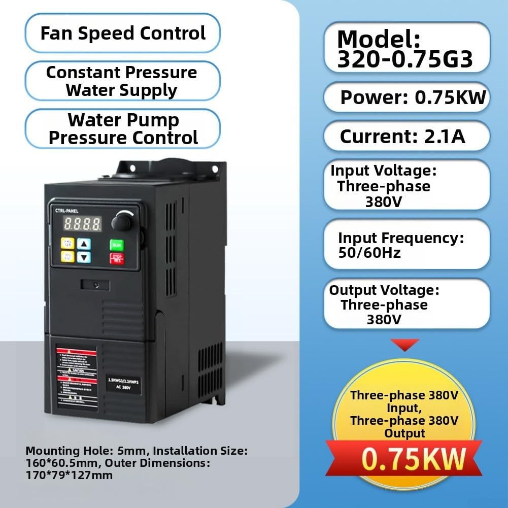 Inverter di frequenza 0.75KW 380V trifase per regolatore vfd convertitore