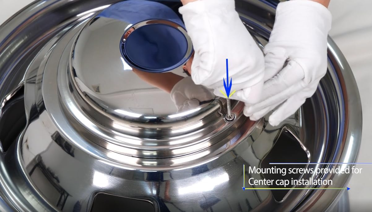 4pcs set of 17inch Polished Stainless Steel Dually Wheel Simulators, Bolt On Wheel Covers with Removable Centre Cap,8 Lug Hubcap kit Fit for 2003-2018 Dodge Ram 3500 2WD/4WD