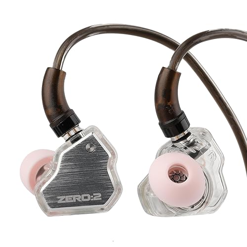 Linsoul 7Hz x Crinacle Zero:2 in Ear Monitor, Updated 10mm Dynamic Driver IEM, Wired Earbuds Earphones, Gaming Earbuds, with OFC IEM Cable for Musician (Without MIC, Silver) - Without MIC - Silver