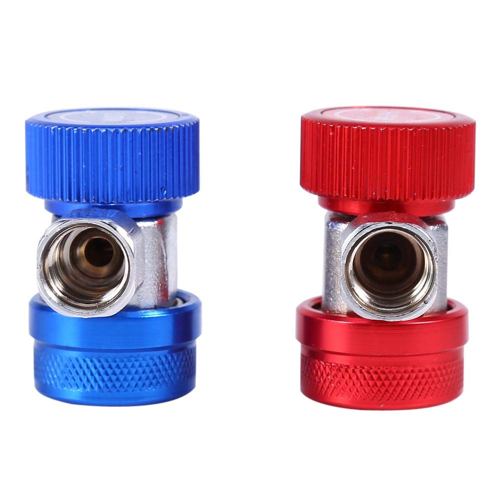 Raccordi adattatore 134A R134A 2x Connettore adattatore alto basso per AC Aria condizionata Attacco rapido regolabile Gas ricarica refrigerante