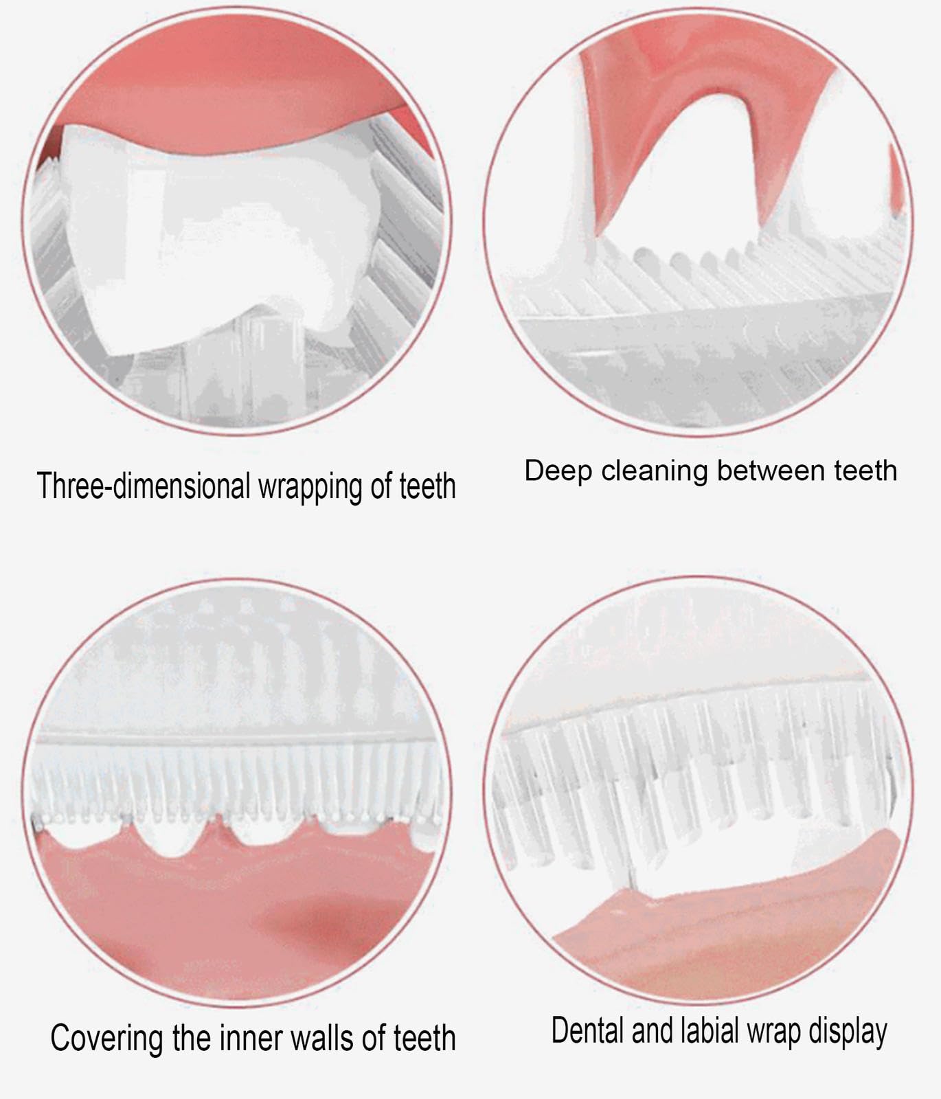 VIDECOR Cepillo de Dientes Eléctrico en Forma de U, Cepillo de Dientes con Cabezal de Silicona Para Limpieza de Blanqueamiento Dental, Cepillo de Dientes de Cuidado Bucal Para Adultos,C