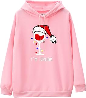 EMAlusher Women's Printed Sports Shirt Sweatshirt Top Beautiful Christmas Jumper Transition Blouse Tops Teenager Girls Oversize Soft Warm Pullover