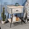 Hoeneo End Table with 1 Drawer,Solid Wood Sofa Side Table,Bedroom Storage Nightstand,Rustic Furniture Easy Assembly… 61XziTfhvaL. SS100