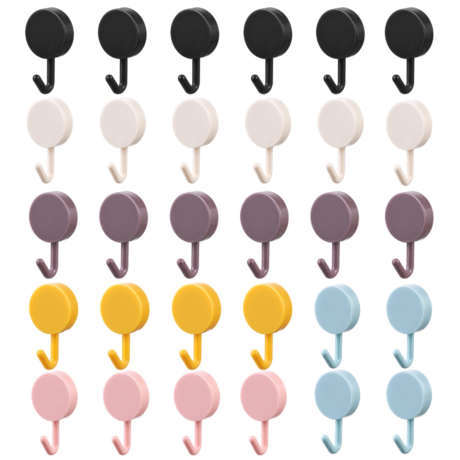 QhgPnt 30Pcs Key Holder for Wall Self Adhesive, Damage Free Hanging Hooks with Strong Adhesive, No Drilling or Nails, Heavy Duty Hooks for Hanging Keys Towels Wallets Scarves Home Decor