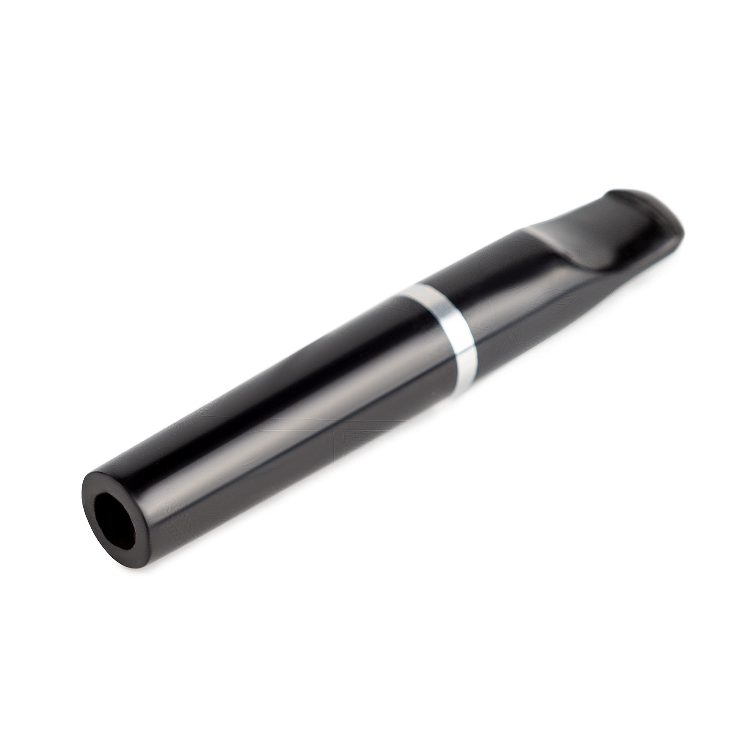 Dr Watson Black Dr. Watson Short Cigarette Holder, Classic Slim 6Mm Cigarette Mouthpiece With Ebonite Front Tube, Acrylic Stem, Metal Cooling Filter