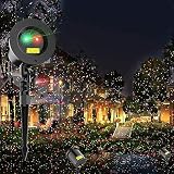 Christmas Laser Light Projector Red and Green Star Laser Lights Show with Timer for Outdoor Decorations Waterproof Landscape Lighting for Christmas and Holidays