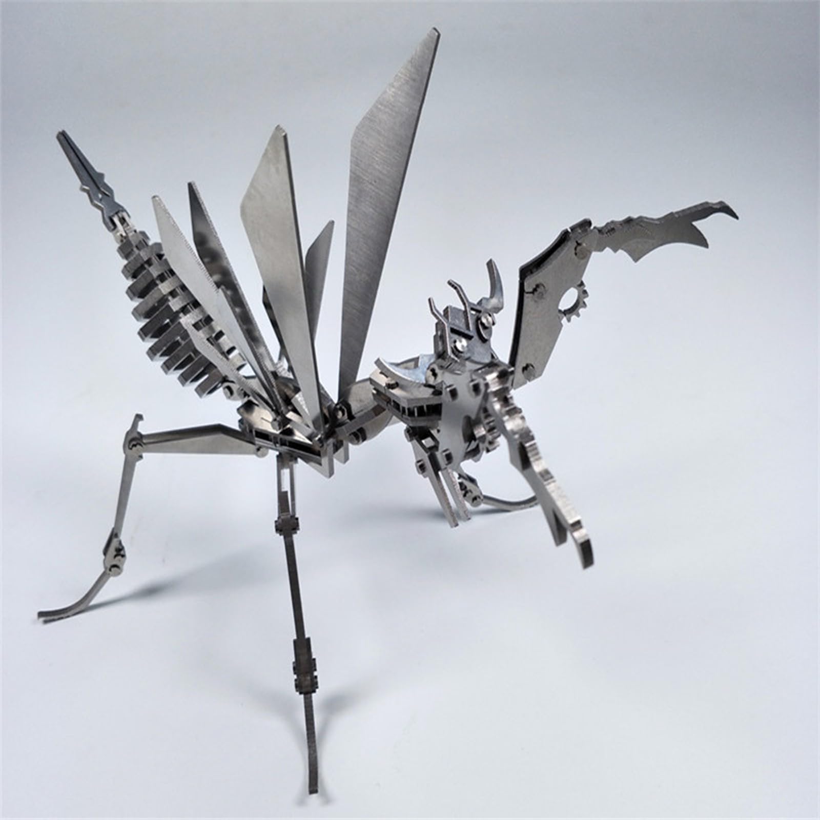 Larcele 3D Metall Mechanische Puzzles für Erwachsene, DIY Montage Stahl Insekt Serie Metall Puzzle Home Dekorationen Kunst Handwerk Bauspielzeug KJPZ-02 (Mantis)