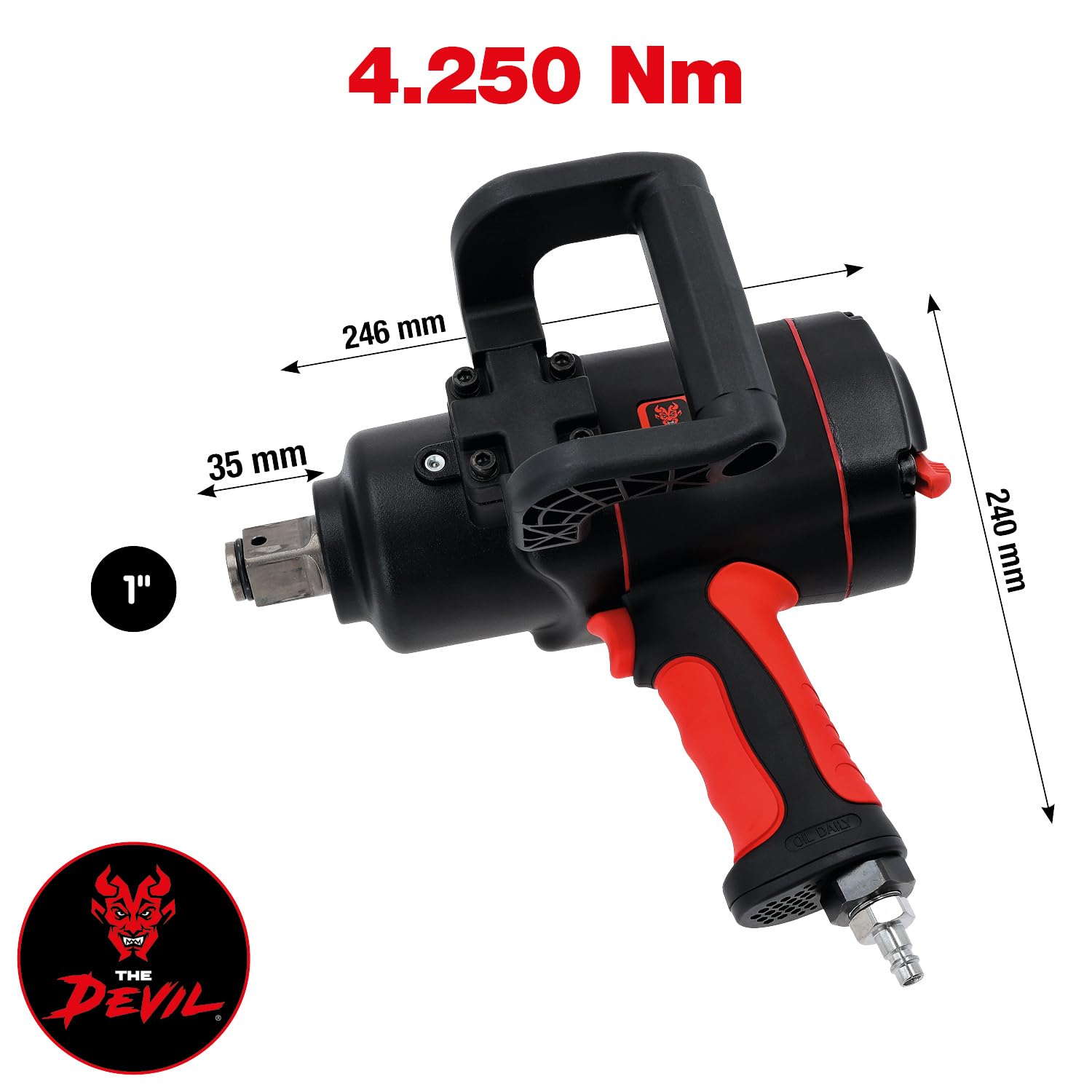 KS Tools 512.1015 1" THE DEVIL wysokowydajna pneumatyczna wkrętarka udarowa, 4250 Nm