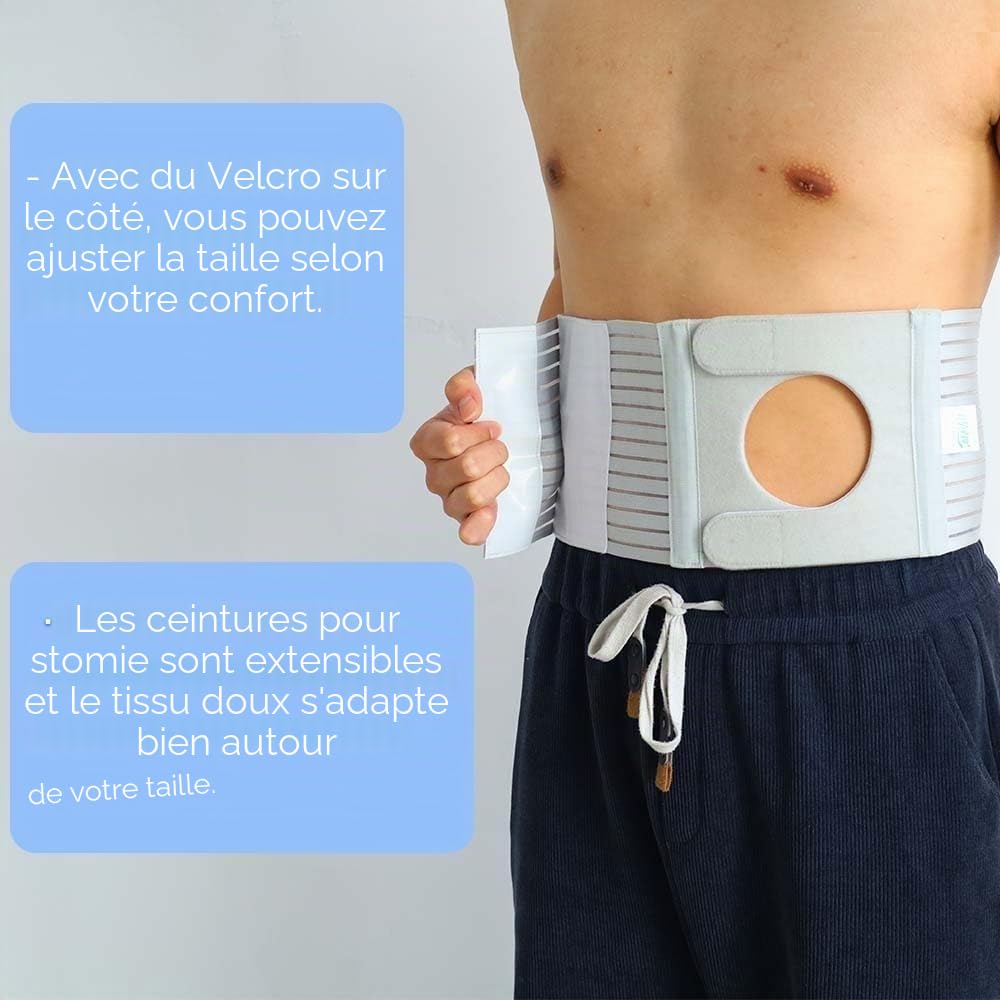 Ceinture de stomie, approvisionnement de stomie abdominale, fournitures de stomie médicale, ceinture furtive pour stomie pour homme et femme pour prévenir la hernie de la stomie et renforcer les