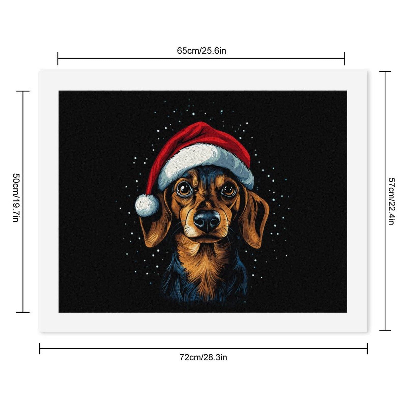 Malen nach Zahlen, Motiv: Hund in Weihnachten, für Erwachsene, Anfänger, bunt, DIY, einfaches Malen für Zuhause, Wanddekoration