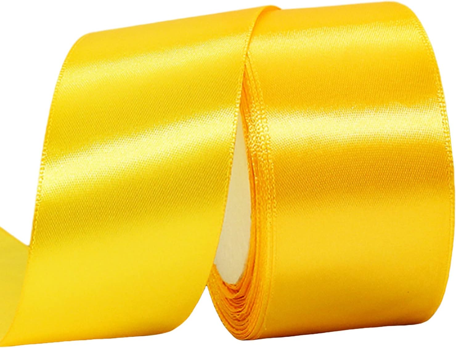 50mm Wide Yellow Ribbon for Gift Wrapping,Wedding Car Ribbon 2 Inch