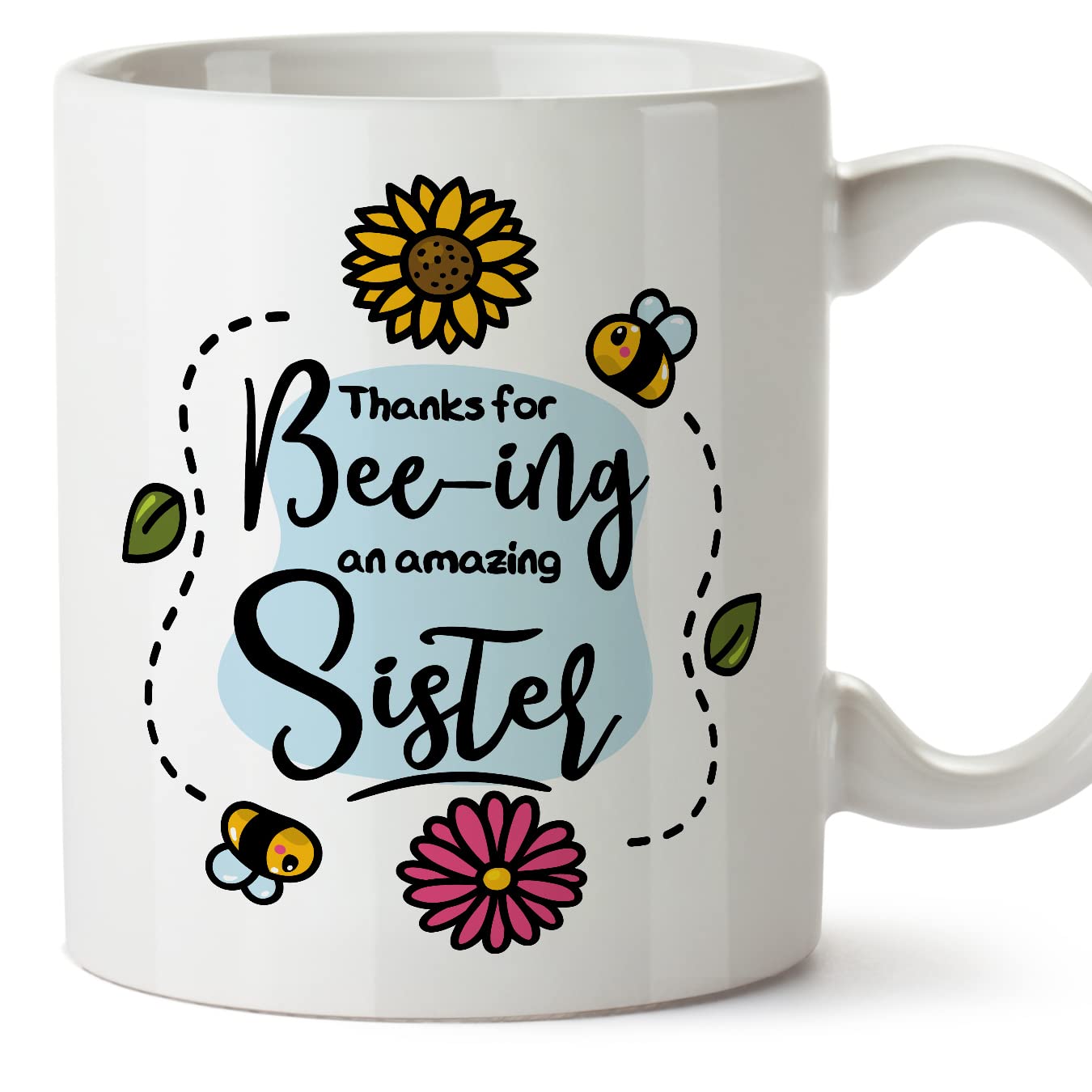 MUGFFINS Sister Mug - in English - Thanks for Beeing Amazing - Funny Gift - Ceramic 11oz Mug — image 1