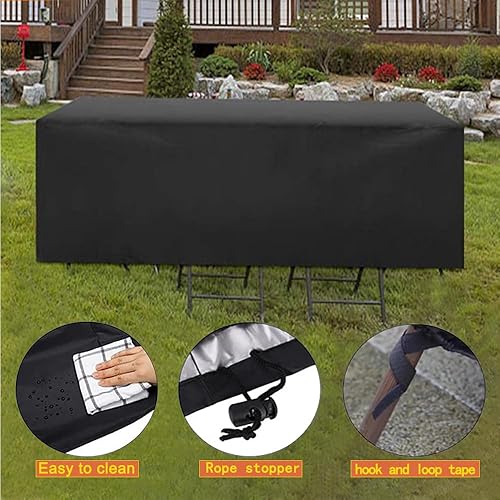 Miniatura 6 de Fundas para muebles de patio, funda impermeable para muebles de exterior, para patio trasero y balcón (74 pulgadas de largo x 47 pulgadas de ancho x