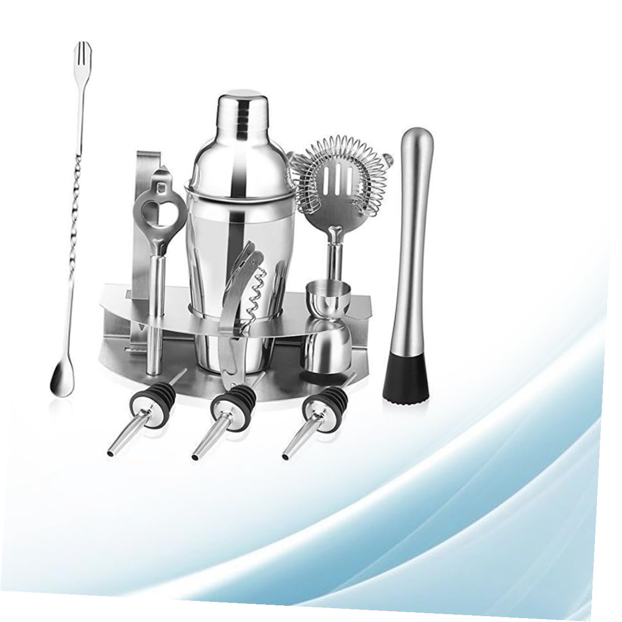 Coctelera Juego de 12 Piezas de Acero Inoxidable 550ml para Bar