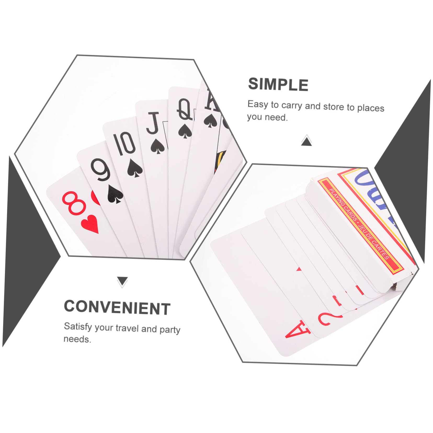 TOYANDONA Cartas de Póquer Extra Grandes Fácil de Transportar de Papel Efecto Decorativo Juego de Mesa para Fiestas y Entretenimiento