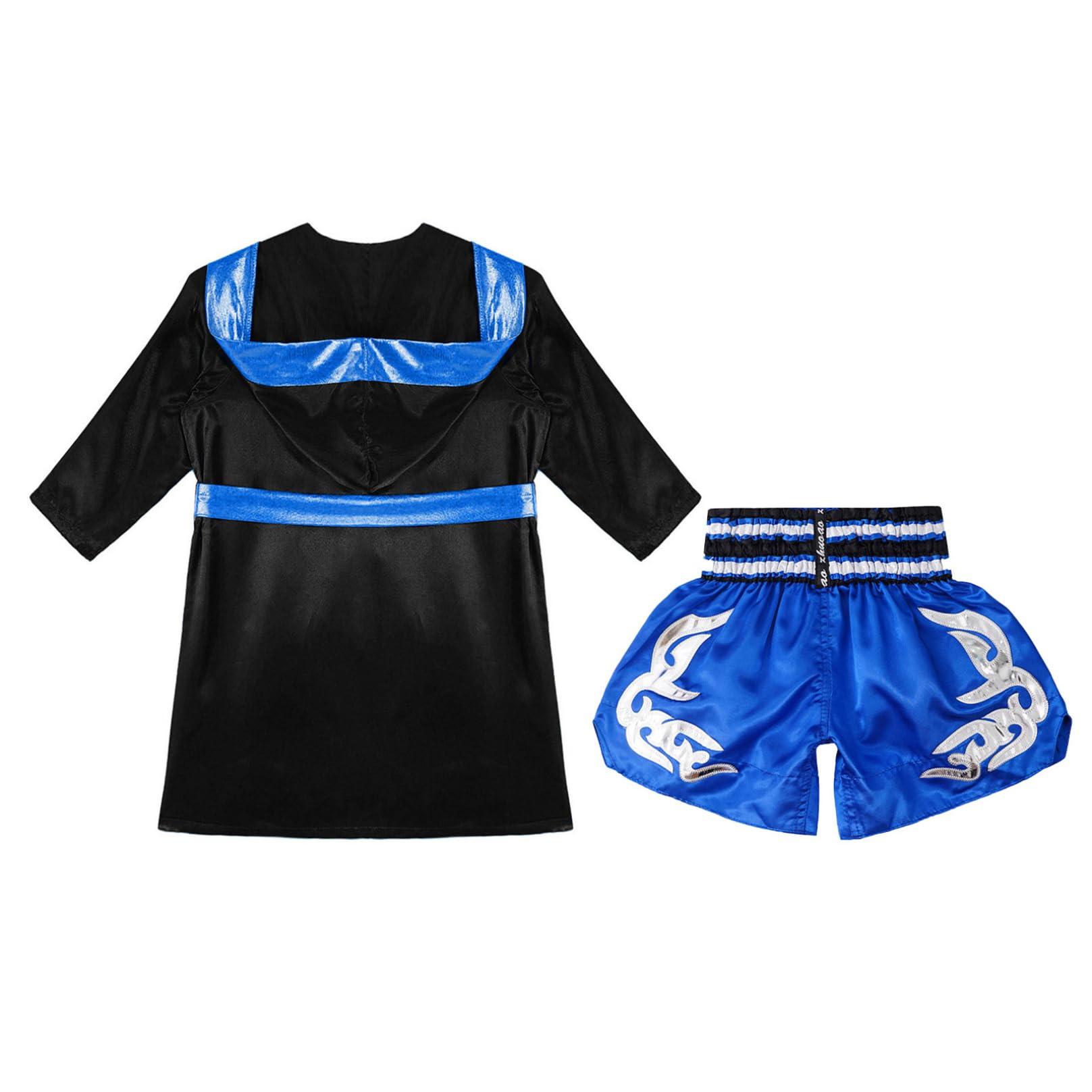 Agoky Chłopięce bokserki kickboxer, szata z długim rękawem, satynowa kurtka z kapturem, peleryna z kapturem, peleryna z kapturem, do fitnessu, na siłownię, MMA, muay, tajskie szorty