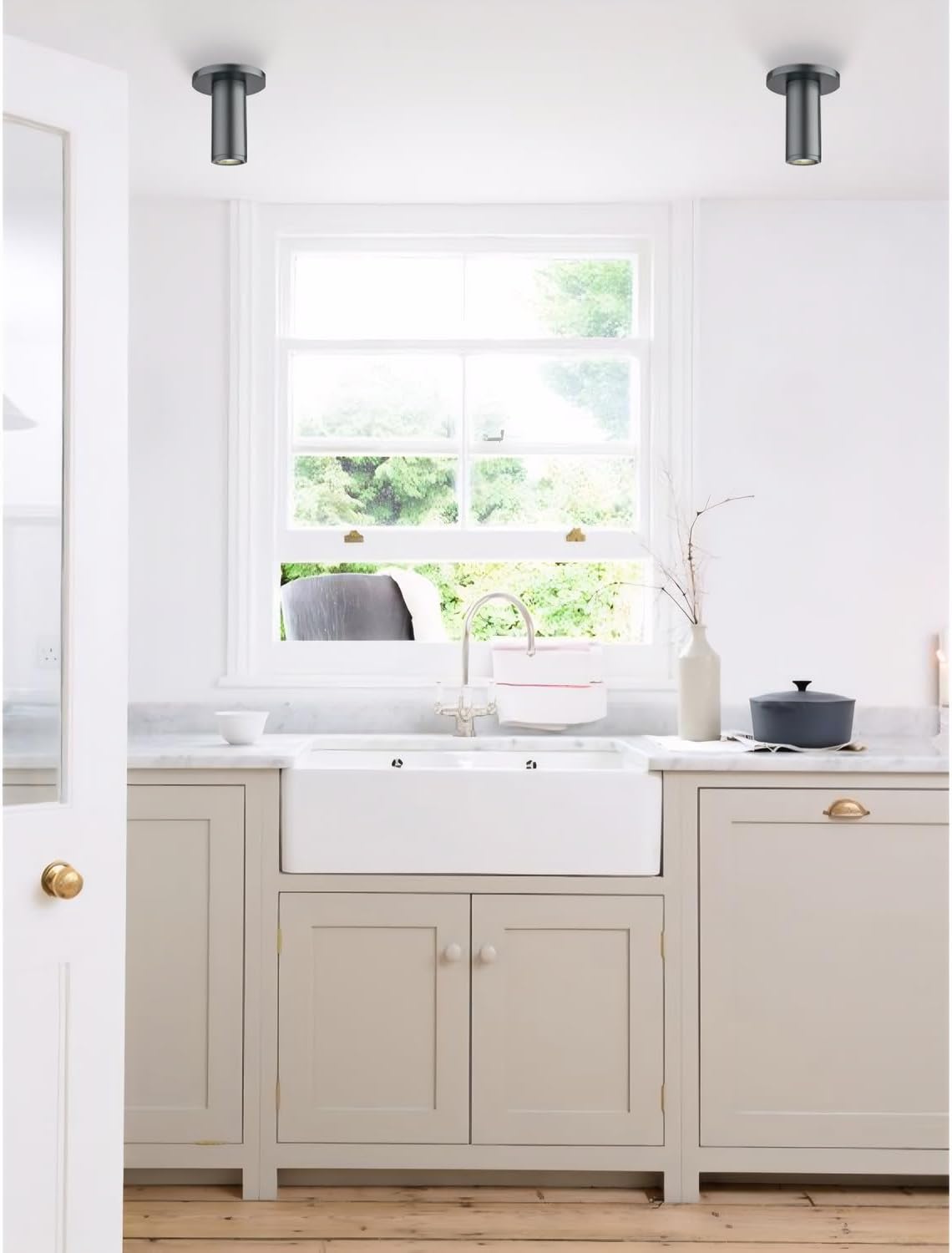 Soft Black Ceiling Light Fixture, Flush Mount LED Dimmable Cylinder Spot Light, Living Room Hallway Kitchen Dining Room Foyer