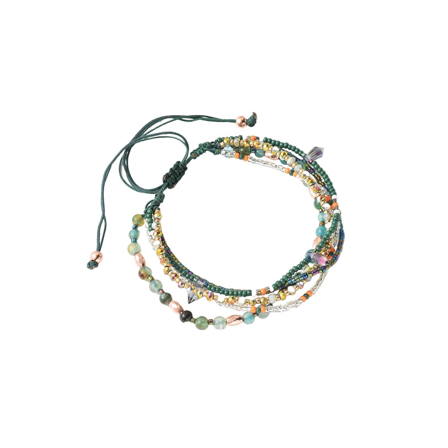 Fuqimanman2020 Boho Braided Beaded Ankle Bracelets Handmade Adjustable Beach Wrap Bracelet Draw String Anklets Bracelets Gifts for Women