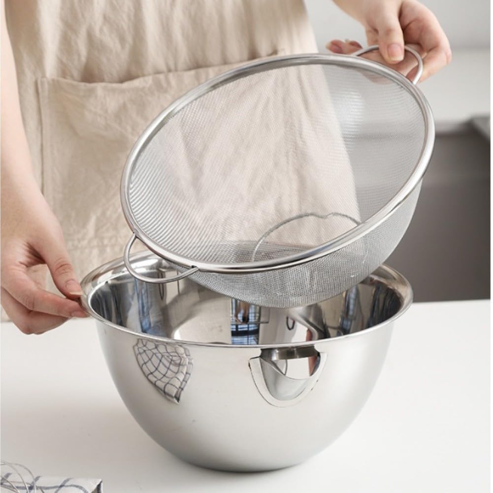 Tamiz de acero inoxidable 304 con base estable para drenaje de arroz de frutas y verduras