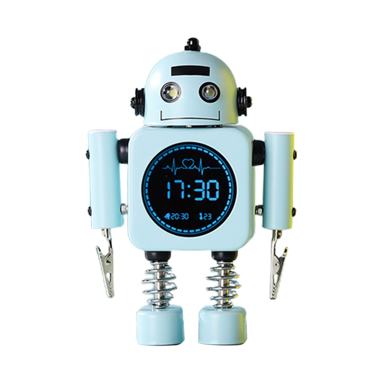 BEIYINAI Robot for Smart Digital Alarm Clock with Snooze Mode Temperature Displaying for Girls Boys Wake Up Bedroom for Time Cloc Digital Alarm Clocks