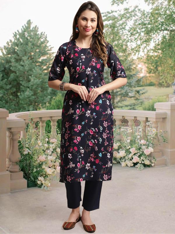 Pinkmint Straight Crepe Kurta & Pant For Women Ethnic Kurta Set For Women (Pack Of 3)