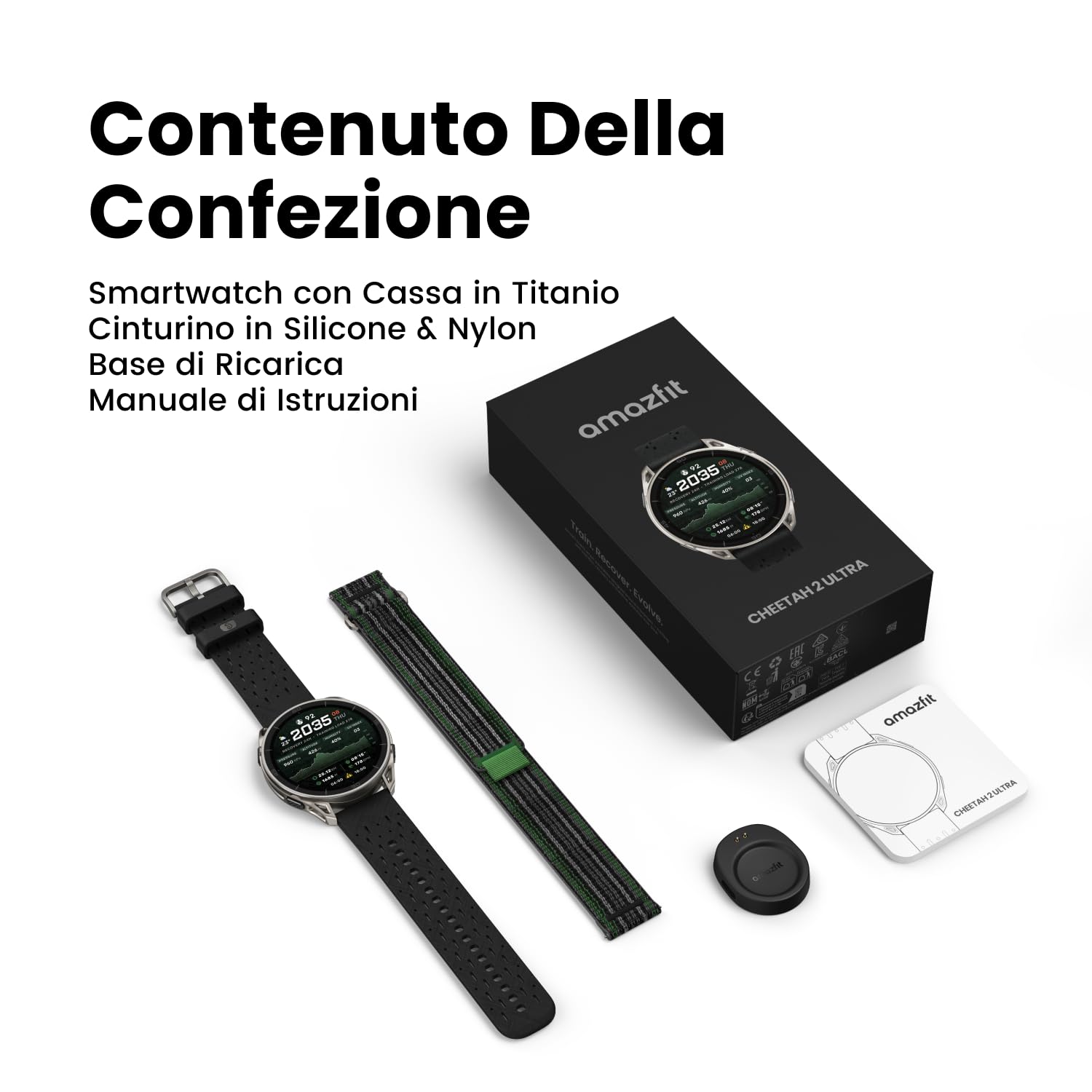 Amazfit Cheetah 2 Ultra 47mm Smartwatch GPS, AMOLED da 1,5" con Vetro Zaffiro, Cassa in Titanio, 30GG di Autonomia, Torcia Integrata, 64GB, NFC, Mappe Offline, 5 ATM, 180+ Modalità Sportive e HYROX