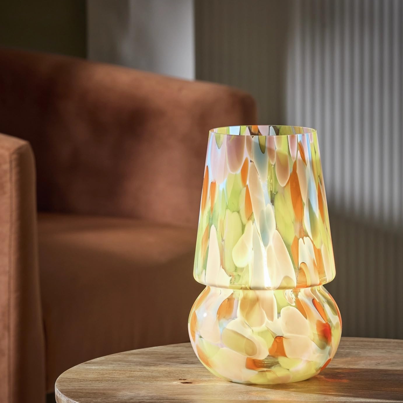 JAYOGLA Rahnn Confetti Glass Table Lamp (Multicoloured)