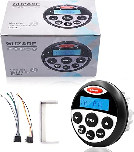 Miniatura 7 de Receptor estéreo marino para barco, Bluetooth, 45 x 4 vatios, audio AM FM calibre impermeable sintonizador de radio para barcos, carrito de golf,