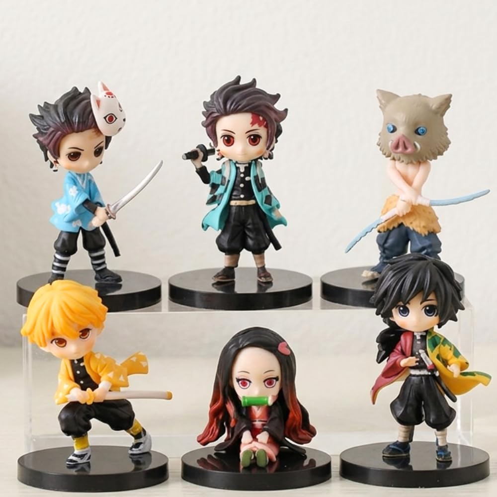 FUNFOB Action Figure Set of 6 Height- 7.5cm Collectible for Anime Fans PVC Multicolour | DDMN- BSC-image-30